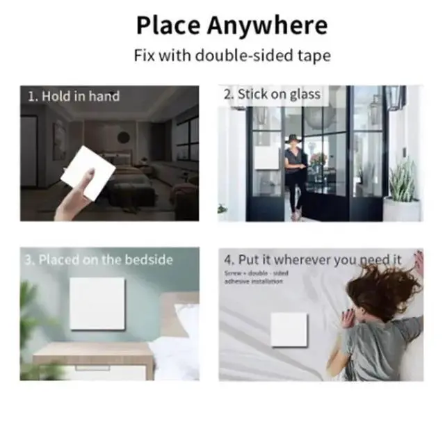 Alt view image 2 of 6 - RF 433Mhz Smart Self-Powered Switch No Wiring Installation Waterproof Remote Control For Home