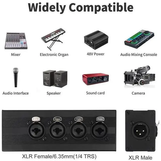 Main image of Balanced Audio Splitter 3Pin XLR Cable Extender For Live Stage, Lighting For Audio Recording Studio