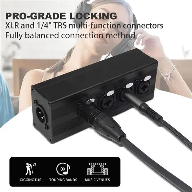 Alt view image 2 of 6 - Balanced Audio Splitter 3Pin XLR Cable Extender For Live Stage, Lighting For Audio Recording Studio