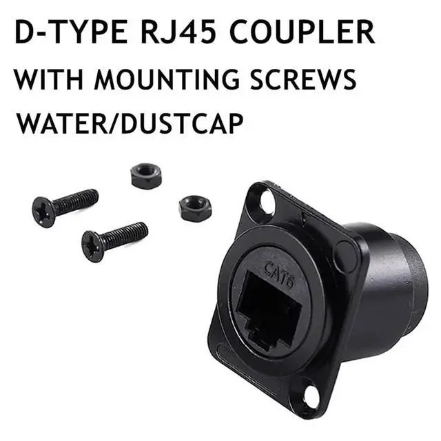 Alt view image 2 of 3 - 10PCS D-Type RJ45 Coupler, Shielded RJ45 Panel Mount Connector, CAT6/CAT5E/CAT5 Female to Female LAN Network Bulkhead