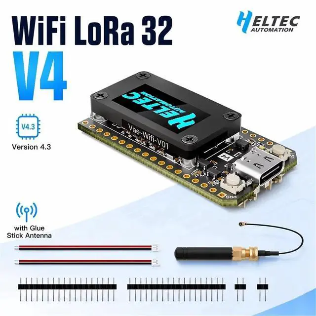 Alt view image 2 of 3 - Heltec Meshcore Meshtastic V4.3 GPS SX1262 0.96inch OLED Solar Powered Dev-Board Mesh Network LoRa BLE 28dBm A