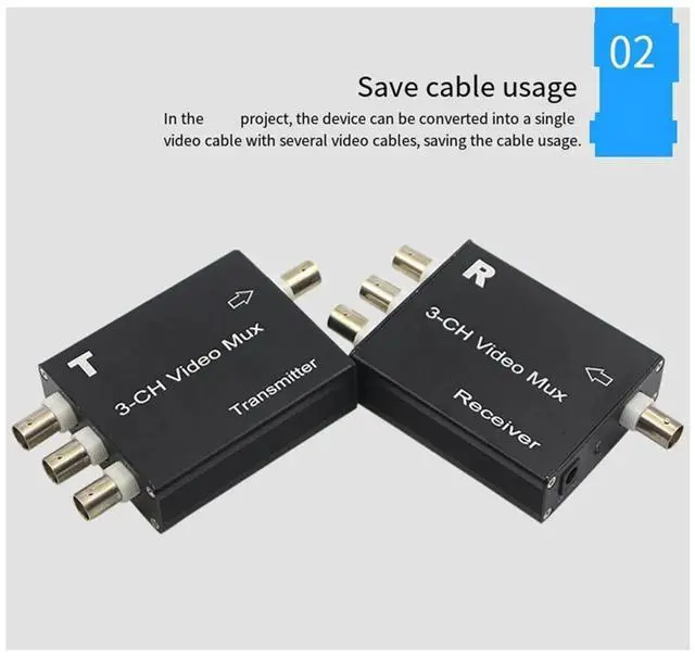 Main image of 3-Way Video Multiplexer, Analog Surveillance Signal One-To-Three Overlay, Multi-Channel Camera One-Line Communication