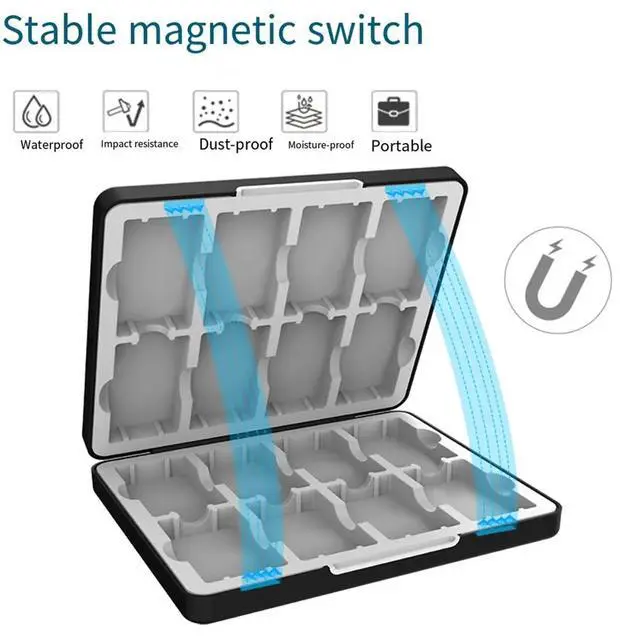 Alt view image 2 of 3 - 16 in 1 Game Card Storage Box for Advance, Magnetic Dustproof Anti-Fall Cartridge Case