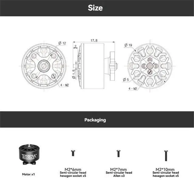 Alt view image 2 of 3 - 1507-3600KV Brushless Motor 4S for Master3X for 3-3.6-Inch FPV Racing Freestyle Quadcopter