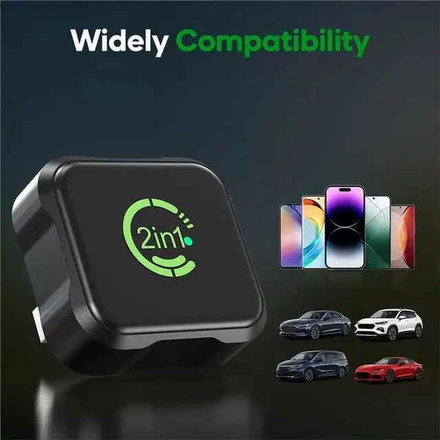 Alt view image 2 of 3 - 2-In-1 Carplay & Android Auto Adapter, Mini Size Plug And Play, Seamless Wired To Conversion, USB-C