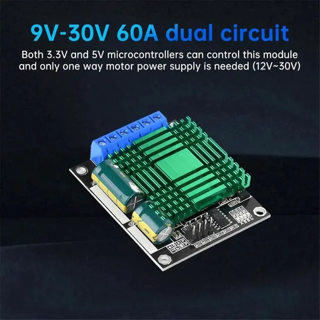 Alt view image 2 of 3 - DC 9V-30V 60A 2Way PWM DC Motor Driver Module Speed Controller High Power H-Bridge Forward/Reverse Speed Adjustable