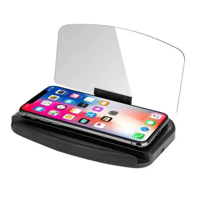 Alt view image 3 of 3 - Mobile Phone Holder HUD Car Navigation Projector Adjustable Dashboard Display Mount Suitable For Smartphones Charging