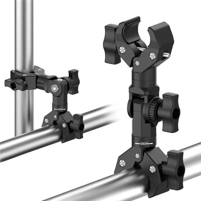Alt view image 2 of 3 - Double Clamp Mount Bracket Magic Arm Clamp For Gopro Insta 360 Camera Monitor Led Light Selfie Stick Motorcycle Bracket