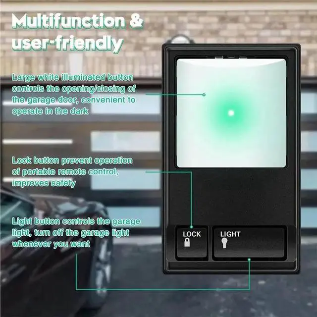 Alt view image 3 of 3 - 5X Garage Door Opener Control Panel, Multi-Function Wall Keypad Button Replacement For 78LM, Wired