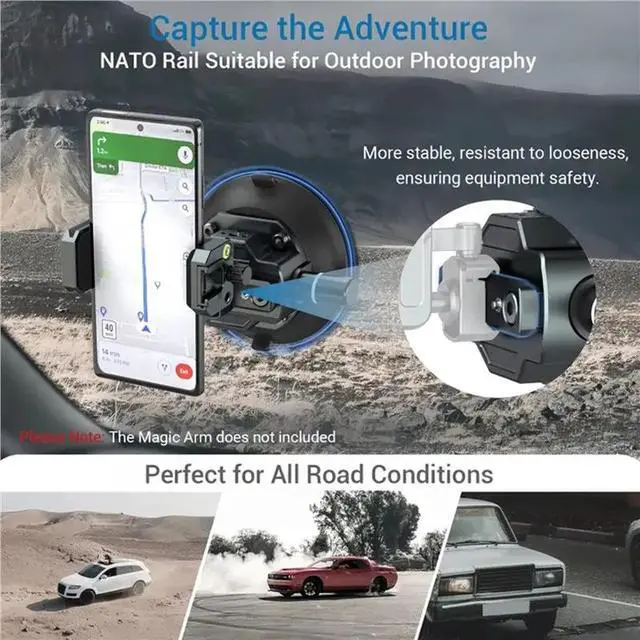 Alt view image 2 of 3 - Car Suction Cup Shooting Bracket Phone Mount For Live Streaming Desktop Multi-Functional Camera Stand Tripod Adapter