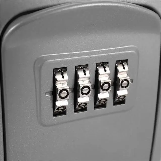 Alt view image 3 of 3 - 3X Key Lock Box Wall Mounted 4 Digit Combination Lock Box For House Key Weatherproof Security Key Lock Box Silver
