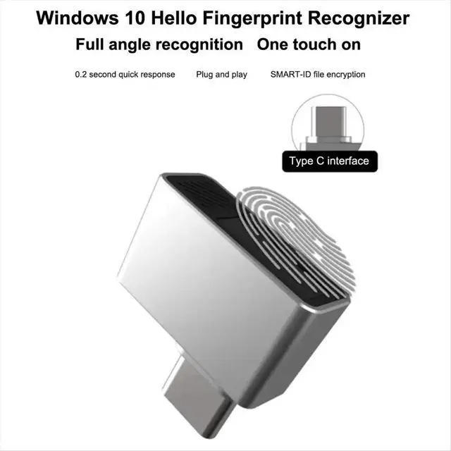 Alt view image 3 of 3 - Mini USB Fingerprint Reader for 7/10/11 Type-C Biometric Laptop PC Fingerprint Unlock Module