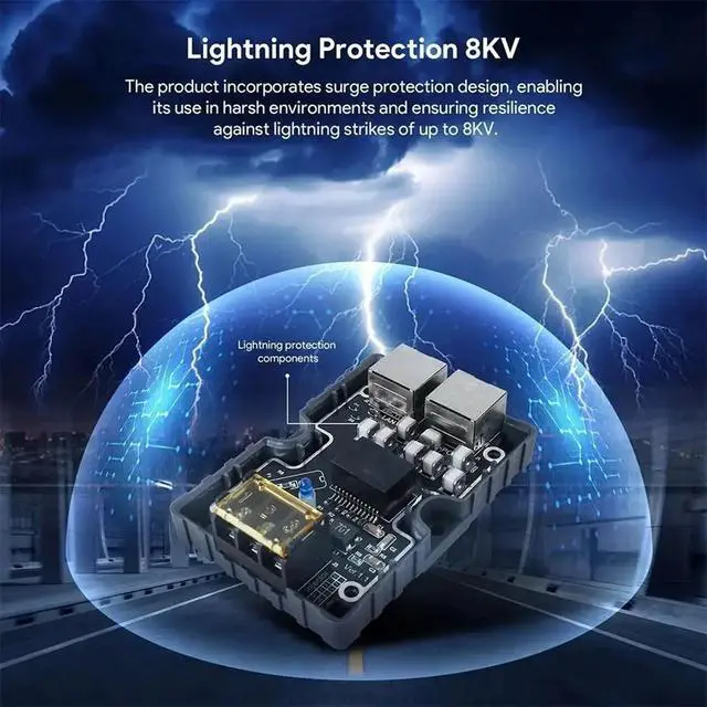 Alt view image 3 of 3 - For 150W Gige PoE Injector with Surge Protection and ESD Protection Guaranteed Optimal Power Distribution