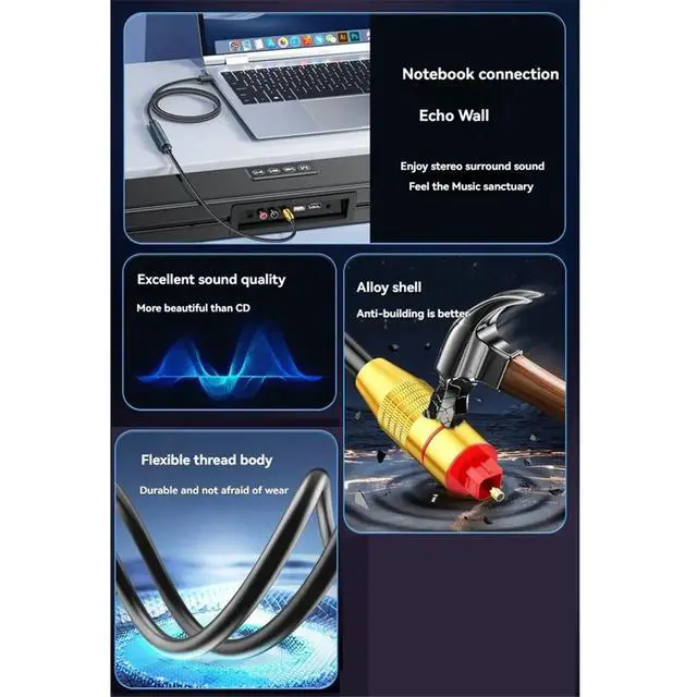 Alt view image 3 of 3 - USB to Optical SPDIF Converter Analog to Digital Sound Adapter for Enhances Sound Optical Cable for HDTV Gaming Consoles