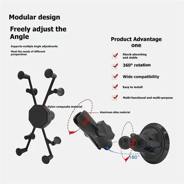 Alt view image 2 of 3 - Motorcycle Mounted Tablet Holder 7-8 Tablet Bracket with Ball Head Clamp for Bike Tripod Photography Navigation Stand
