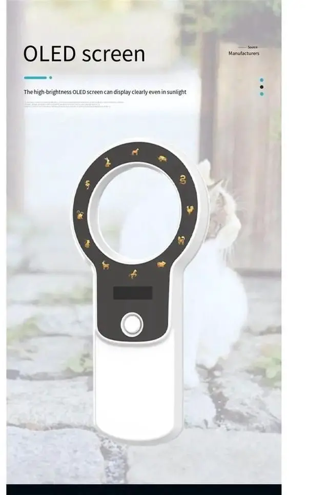 Main image of Rechargeable 134.2kHz/125kHz Pet Chip B EMID Animal ID Reader for Dog Cat Cow Pig Ear Tag