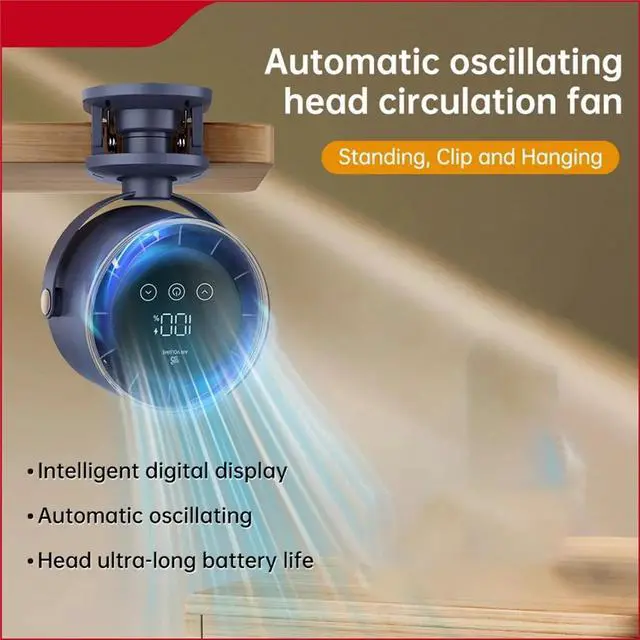 Main image of Rechargeable Clip on 360° Rotate Quiet Turbo Desk Fan for Stroller Bed Travel Camping,Strong Wind, USB Operated
