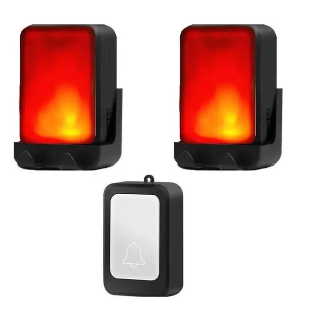 Alt view image 2 of 3 - Remote Control Sound Light Doorbell Elderly Service Call Button Motion Sensor Bell Ring for Deaf People Black