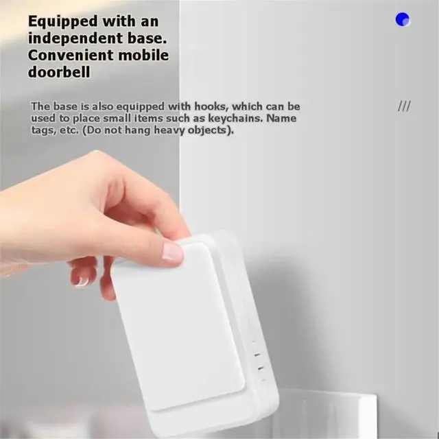 Alt view image 3 of 3 - Remote Control Sound Light Doorbell Elderly Service Call Button Motion Sensor Bell Ring for Deaf People Black