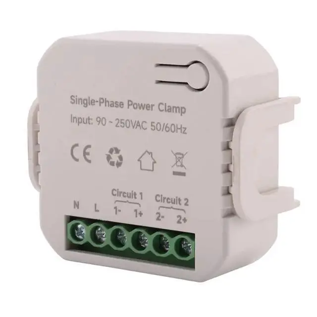 Alt view image 2 of 3 - Tuya Smart Energy Meter 80A With Current Transformer Clamp Kwh Power Monitor Electricity Statistics 90- 250V
