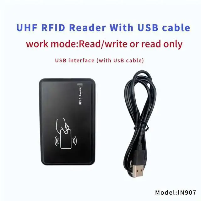 Alt view image 2 of 3 - RFID Reader Writer 915M USB Plug& Play , Long-Range RFID Inventory Device, Handheld UHF Tag Reader