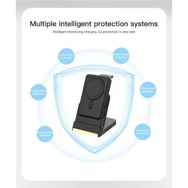 Alt view image 2 of 3 - Magnetic Charging Charging Power Stand 5-In-1 Folding Design Works For 16 Pro And Watch Ultra 8 White
