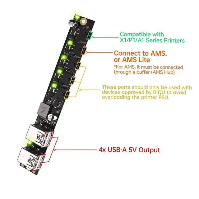 Alt view image 3 of 3 - Panda Branch Power Expansion Board with USB Ports 24V Power Supply Ports for X1 P1 A1