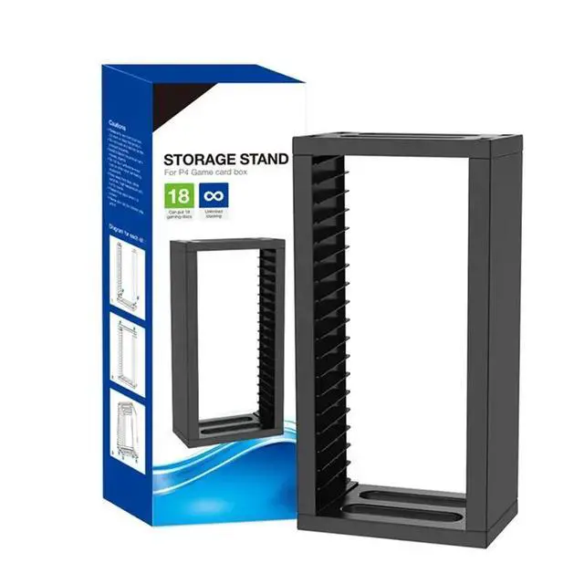 Alt view image 3 of 3 - For Multifunctional Disic Storage Tower Games Discs Holder Vertical Stand 18 Game Disks Accessories