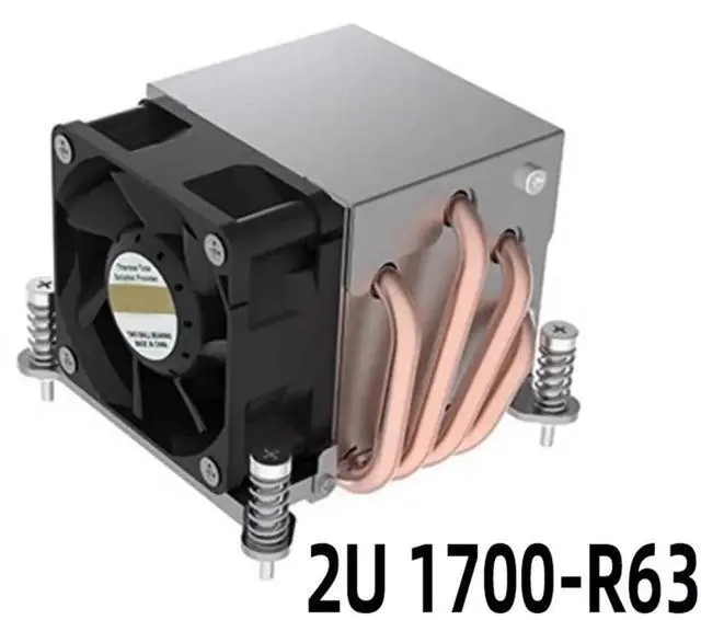 Alt view image 2 of 3 - LGA1700-R63 2U CPU Cooler 4 Heat Pipes 78mm X 78mm Mounting Pitch Heat Sink Radiator for LGA 1700 Server Chassis