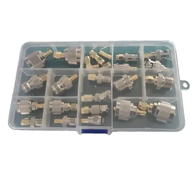 Main image of 24PCS SMA Coaxial Adapter Kit SMA M/F to TNC UHF BNC N F Coax Cable Connector Radio Antenna Converter Set