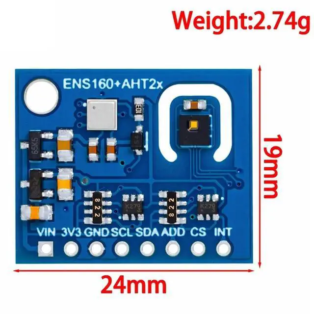 Main image of ENS160+AHT21 CARBON Dioxide CO2 ECO2 TVOC Air and Temperature and Humidity Sensor Replace CCS811 for