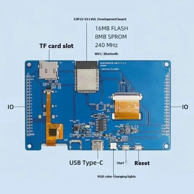 Alt view image 2 of 6 - ESP32-S3 4.3Inch RGB LCD TFT Display Screen Module LVGL 480X272 Smart Touch Support Bluetooth Development Board