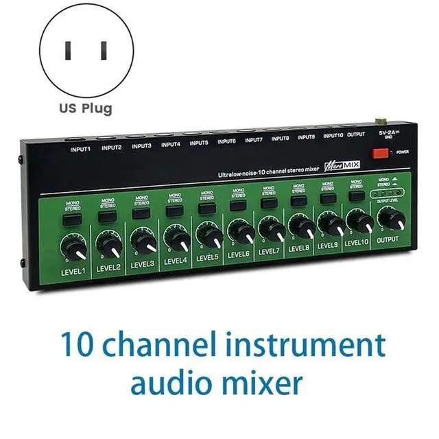 Alt view image 2 of 6 - MX1002 10 Channels Stereo Headphone Amplifier Mini Ultra Low Noise Audio Amplifier Earphone Splitter