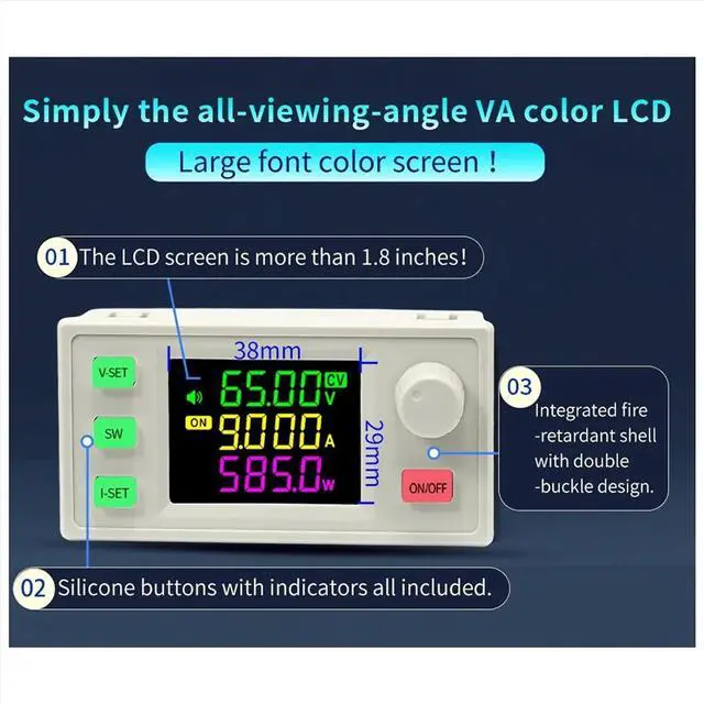 Alt view image 3 of 3 - XY6509X CNC Adjustable DC Power Supply Constant Voltage Constant Current Maintenance 65V 9A 585W Step-Down Module