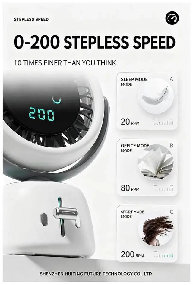 Main image of Ai Face-Tracking F08 Desktop Circulating Silent Fan-Summer Electronics Mini Fan
