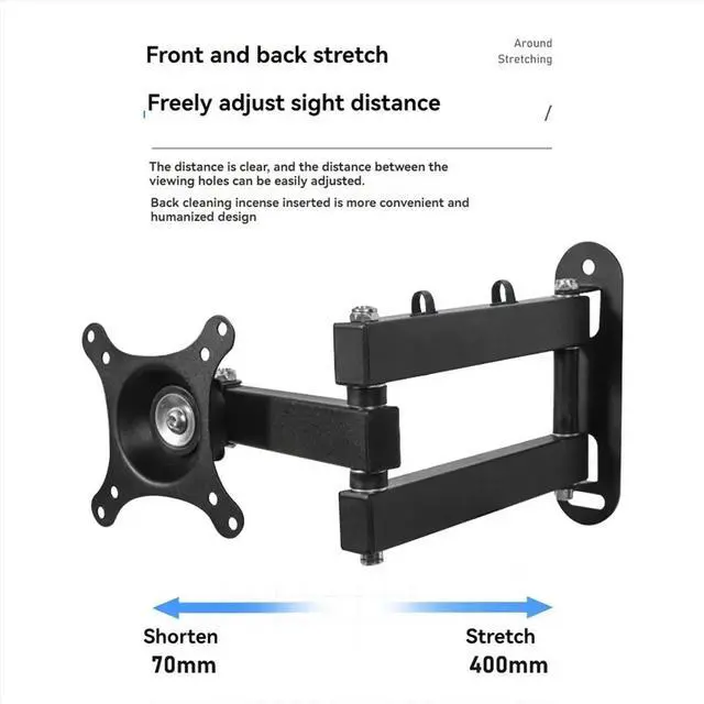 Alt view image 3 of 3 - Monitor Wall Mount , Adjustable Screen Bracket for 14-27Inches Universal Retractable TV Mounts