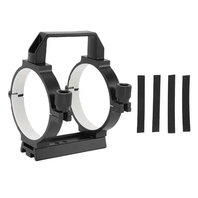 Alt view image 3 of 3 - Telescope Tube Ring Aluminum Alloy Optical Tube Clamp with Padding Strips for 80mm to 90mm Astronomical Telescope