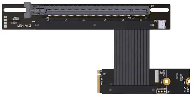 Alt view image 2 of 6 - PCIe 4.0 M.2 NVME to X16 Riser Cable 90° Turn Graphics Card Extender for M.2 NVMe Key-M SSD Extension Gen4x4 M43UF