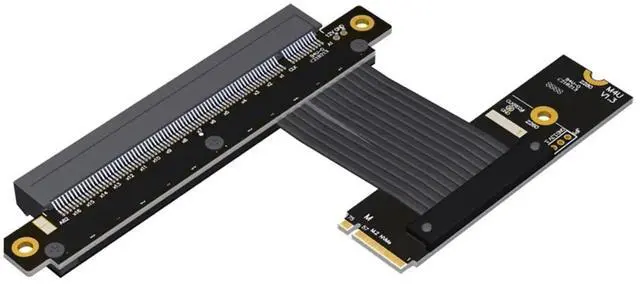 Alt view image 3 of 6 - PCIe 4.0 M.2 NVME to X16 Riser Cable 90° Turn Graphics Card Extender for M.2 NVMe Key-M SSD Extension Gen4x4 M43UF