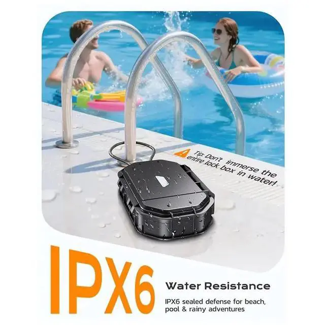 Alt view image 2 of 6 - Travel Safe Lock Box Waterproof 4-Digit Combination Personal Beach Safe Removable Steel Cable Security Case