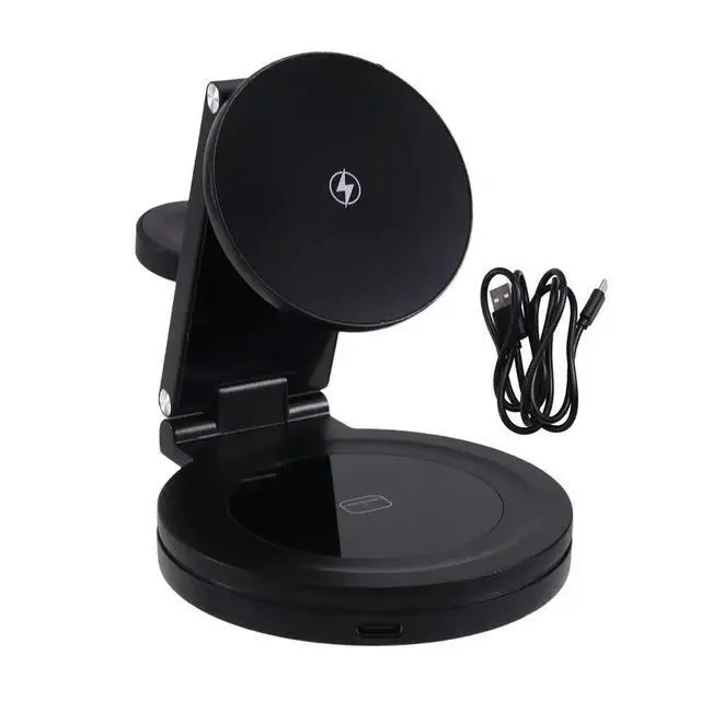 Alt view image 2 of 3 - Foldable 3In1 Charging Station 360° Rotation, Magnetic 15W For 12-17,For Watch& For