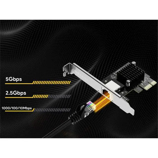 Alt view image 2 of 3 - 5Gbps PCIE Network Card Ethernet Adapter RTL8126 Chip Supports Wake on LAN & PXE Boot for Win10/11