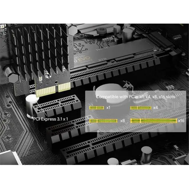 Alt view image 3 of 3 - 5Gbps PCIE Network Card Ethernet Adapter RTL8126 Chip Supports Wake on LAN & PXE Boot for Win10/11