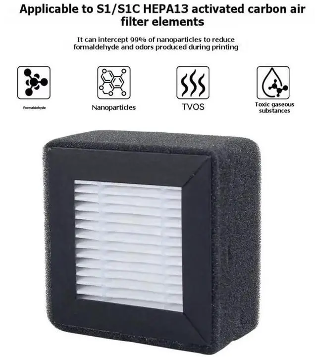 Alt view image 2 of 6 - For S1/S1C Filter HEPA 13 Filter 3D Printer Dust Blocking Replacement Filters