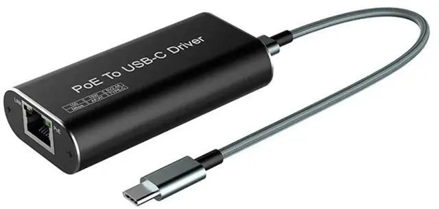 Alt view image 3 of 3 - POE Powered Type C Ethernet Adapter USB C to RJ45 LAN Network Card for Phone Tablet PC