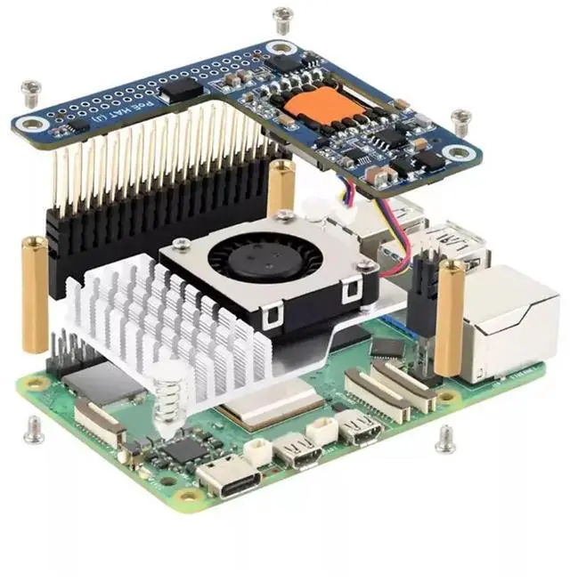 Main image of For 5 PoE+ HAT for 5 CM5 PoE+ HAT Ethernet Expansion Board 5V/5A Output Fit for Official Case