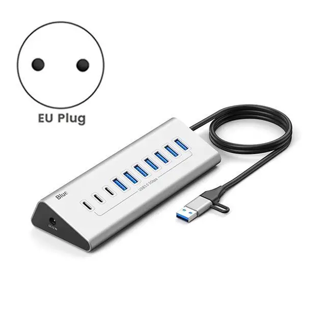 Alt view image 3 of 3 - USB 5Gbps HUB USB 3.0 Dock Station High Speed Multifunction USB HUB Adapter for Laptop PC 10 Port EU Plug