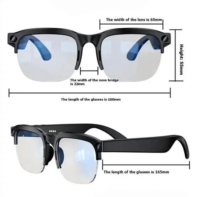 Alt view image 3 of 3 - AI Glasses Smart AI Glasses Anti-Blue Light With Camera Bluetooth Translation Call/Conference Recording Functionalit