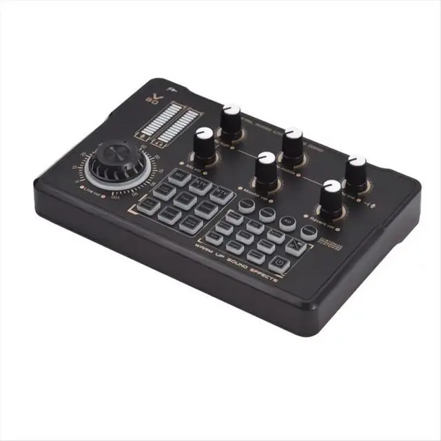 Alt view image 3 of 3 - V80 Live Streaming Sound Card Audio Recording Professional Sound Card Mixer with DJ Mixer Voice Changer Audio Effects