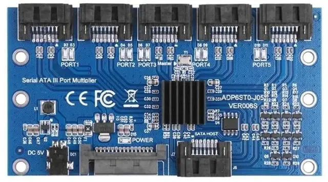 Main image of SATA 3.0 Expansion Card 1 to 5 Port Converter Expansion Card 6Gbps Motherboard Riser Card Hub Adapter